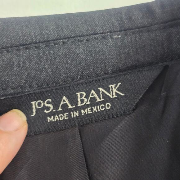 Jos A. Bank Mens Gray Two Button Blazer Jacket Sport Coat Business Casual 44R - Picture 8 of 8